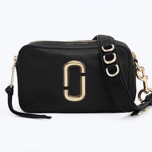 NWT Marc Jacobs Women Black The Softshot 21 Leather Crossbody -Authentic